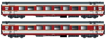L.S. Models LS40078DC - H0 - 2-tlg. Set Personenwagen Capitole, SNCF, Ep. IV